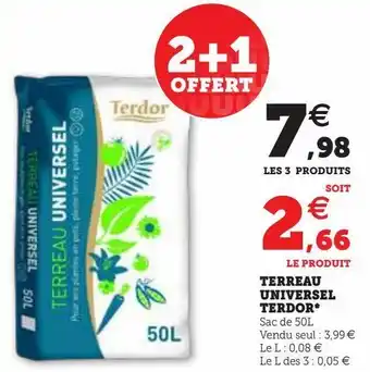 Hyper U Terreau universel terdor offre