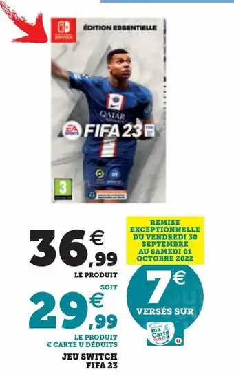Hyper U Jeu switch fifa 23 offre