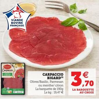Hyper U Carpaccio bigard offre