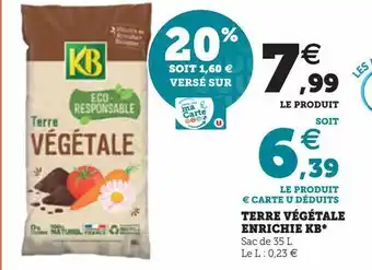 Hyper U Terre vegetale enrichie kb offre