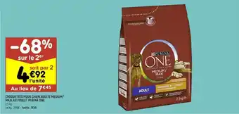 Leader Price Croquettes pour chien adulte medium/maxi au poulet purina one offre