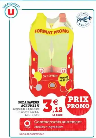 U Express Soda saveur agrumes u offre