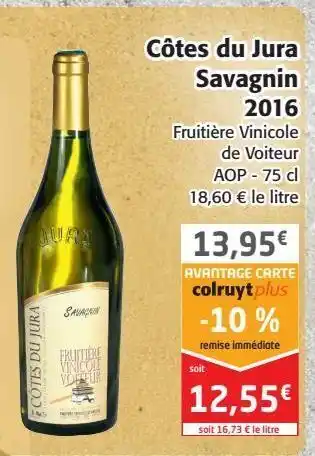 Colruyt Cotes du jura savagnin 2016 offre