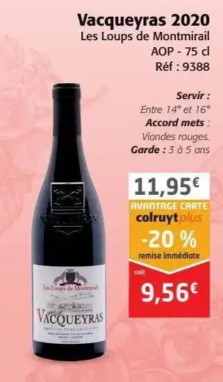 Colruyt Vacqueyras 2020 offre