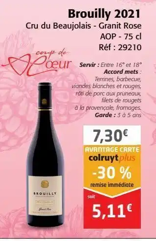Colruyt Brouilly 2021 offre