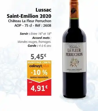 Colruyt Lussac saint-emilion 2020 offre
