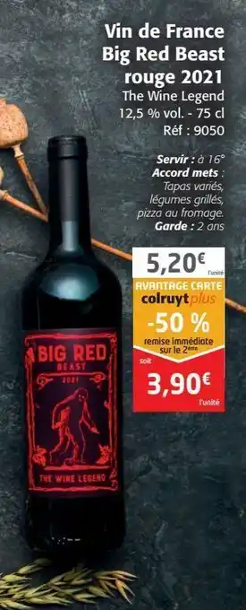 Vin de france big red beast rouge 2021