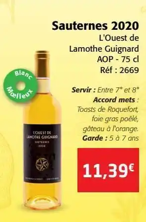 Colruyt Sauternes 2020 offre