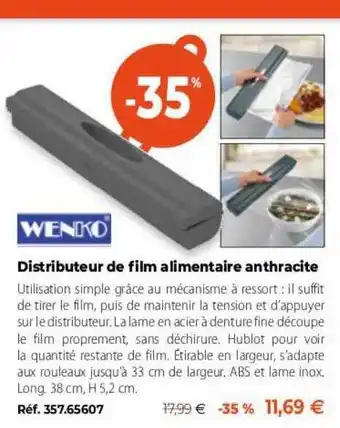 Distributeur de film alimentaire anthracite wenko