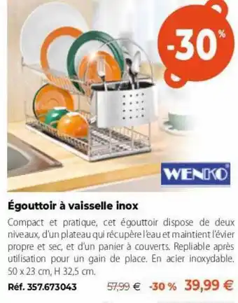 Égouttoir à vaisselle inox wenko