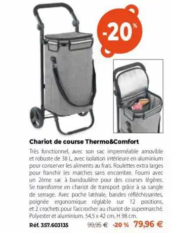 Chariot de course thermo & comfort