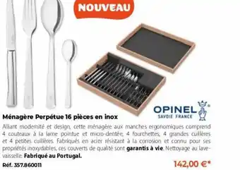 Ménagère perpétue 16 pièces en inox opinel savoie france