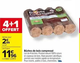 Bûches de bois compressé
