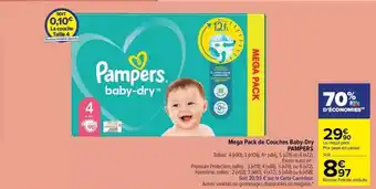 Carrefour Market Méga pack de couches baby-dry pampers offre