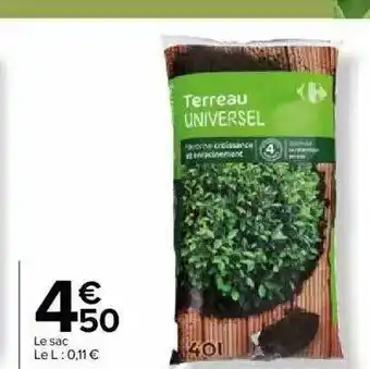 Carrefour Market Sac terreau universel offre