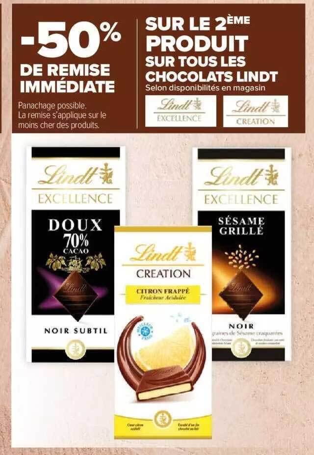 Promo Chocolats lindt chez Carrefour Market