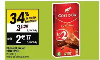 Cora x Carrefour Chocolat au lait côte d'or offre