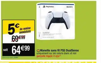 Cora x Carrefour Manette sans fil ps5 dualsense offre