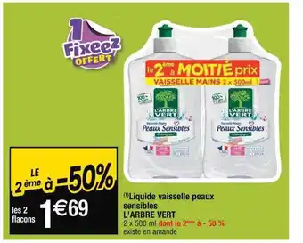 Cora x Carrefour Liquide vaisselle peaux sensibles l'arbre vert offre