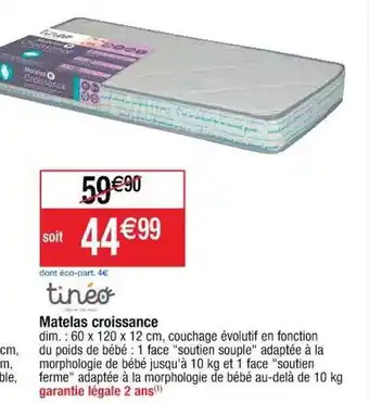 Matelas croissance tinéo