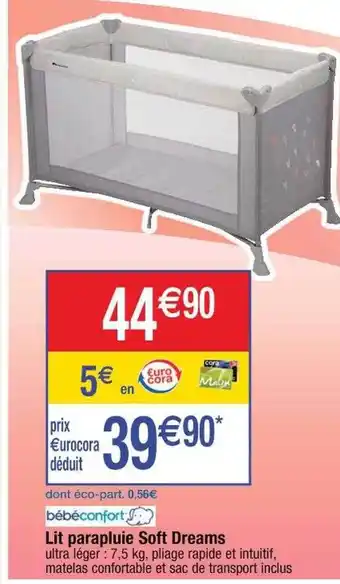 Cora x Carrefour Lit parapluie soft drems bébéconfort offre