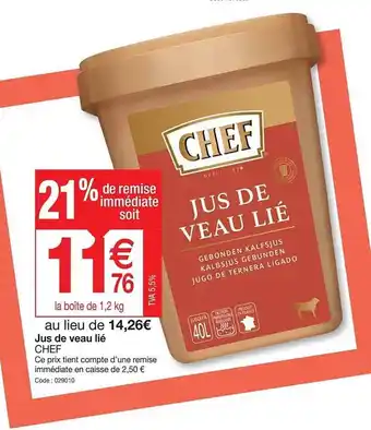 Promocash Jus de veau lié chef offre