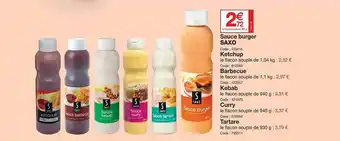 Promocash Sauce burger saxo, ketchup, barbecue, kebab, curry, tartare offre