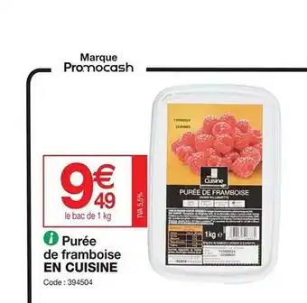 Promocash Purée de framboise en cuisine offre