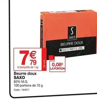 Promocash Beurre doux saxo offre