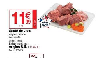 Promocash Sauté de veau offre