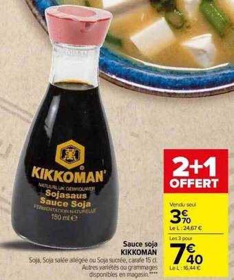 Carrefour Market Sauce soja kikkoman offre