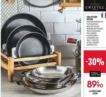 Culinarion Poêle inox 24 cm cristel france offre
