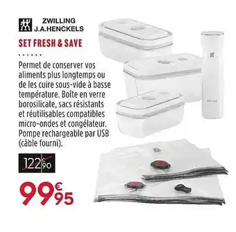 Culinarion Set fresh & save zwillling j.a.henckels offre