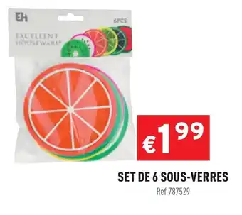 Trafic Set De 6 Sous-Verres offre
