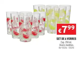 Trafic Set De 6 Verres offre