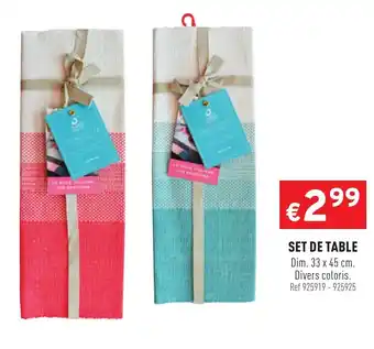 Trafic Set De Table offre