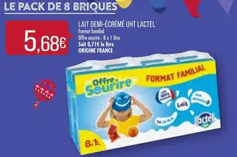 Match Lait Demi-écrémé UHT Lactel offre