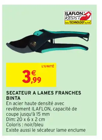 Intermarché Secateur a Lames Franches Binta offre