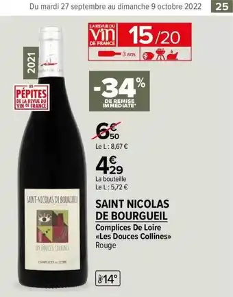 Complices de loire «les douces collines» rouge saint nicolas de bourgueil