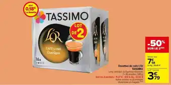 Carrefour Market Dosettes de café l'or tassimo offre