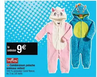 Cora x Carrefour Combinaison peluche animaux enfant influx offre