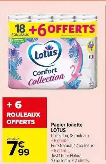 Carrefour Market Papier toilette lotus offre