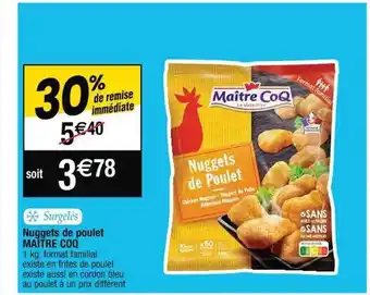 Cora x Carrefour Nuggets de poulet maître coq offre