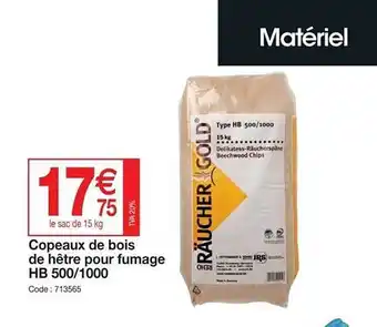Promocash Copeaux de bois de hêtre pour fumage hb 500-1000 offre