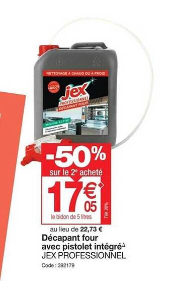 Promocash Décapant four avec pistolet intégré jex professionnel offre
