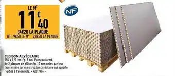 Brico Cash Cloison alvéolaire offre