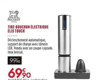 Tire-bouchon électrique elis touch peugeot france