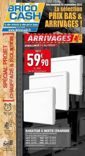 Brico Cash Radiateur à inertie céramique offre