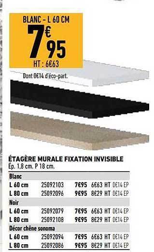 Brico Cash Étagère murale fixation invisible offre