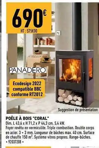 Brico Cash Poêle à bois offre